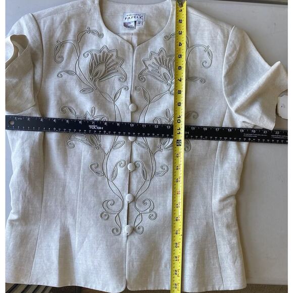 ADRIANNA PAPELL Skirt Suit Womens Size 12 Linen Blend Vintage Lightweight NWTF - Picture 5 of 15